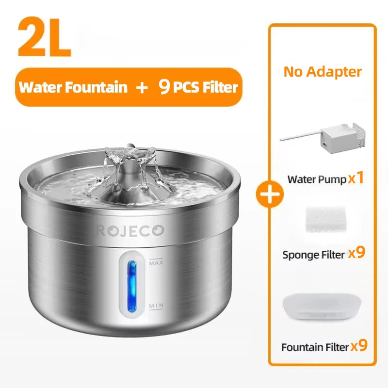 ROJECO Stainless Steel Cat Water Fountain Replacement Filters