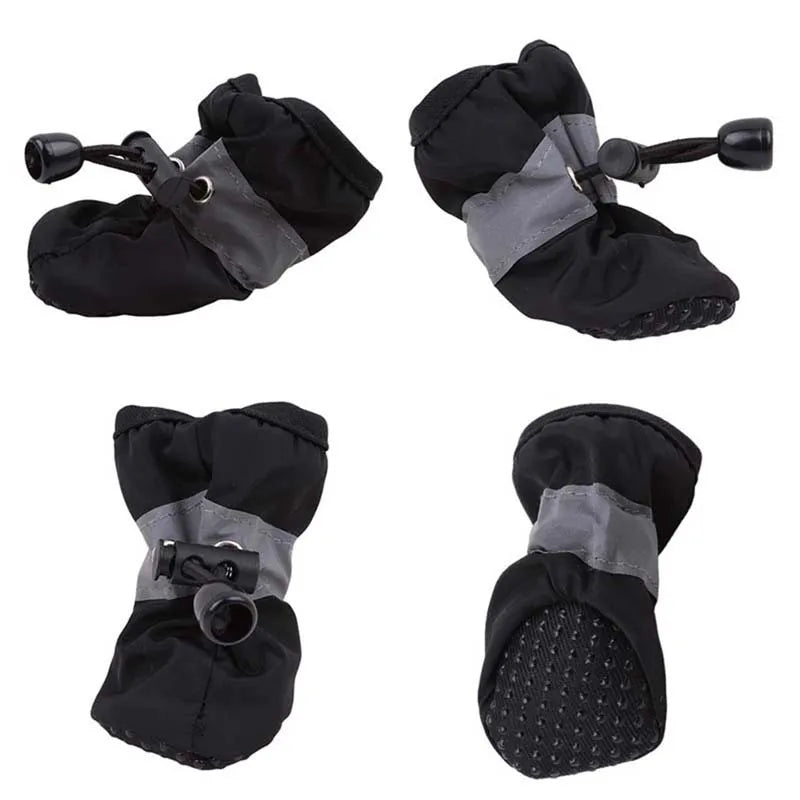 Waterproof Non Slip Dog Boots With Reflective Strips Soft Lining
