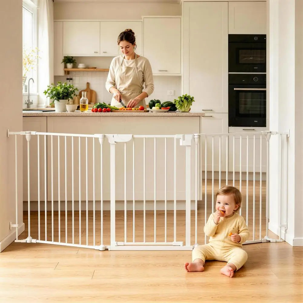Free Standing Pet Barrier Easy Installation Safety Gate Dog Gates For Stairs Doorways Two Way Baby Safety Door DIY Safety Gate