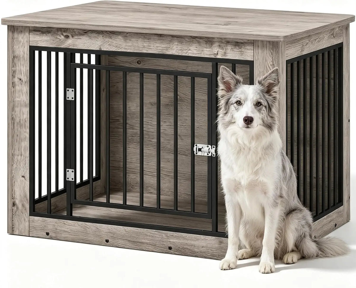 Dual Purpose Wooden Dog Crate And Stylish Side Table
