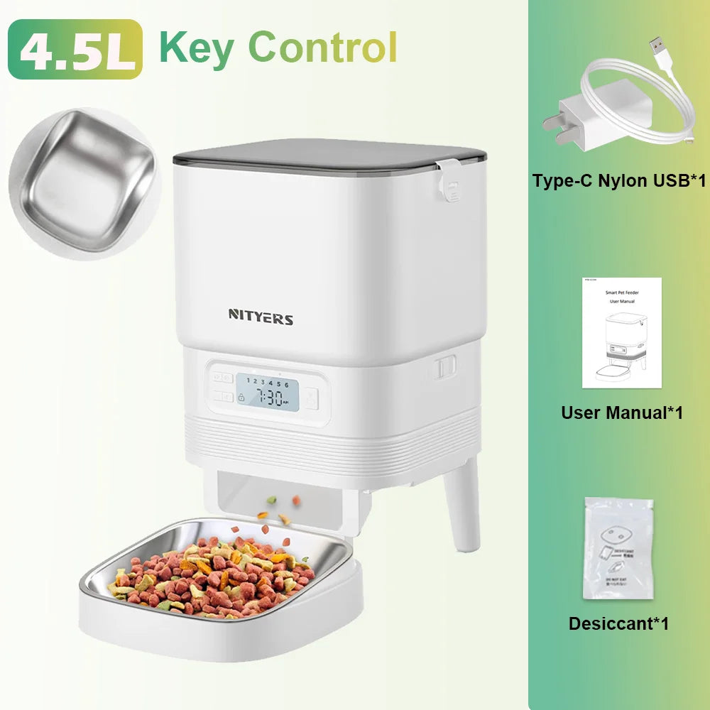 Nityers Automatic Pet Feeder With Stainless Steel Bowl