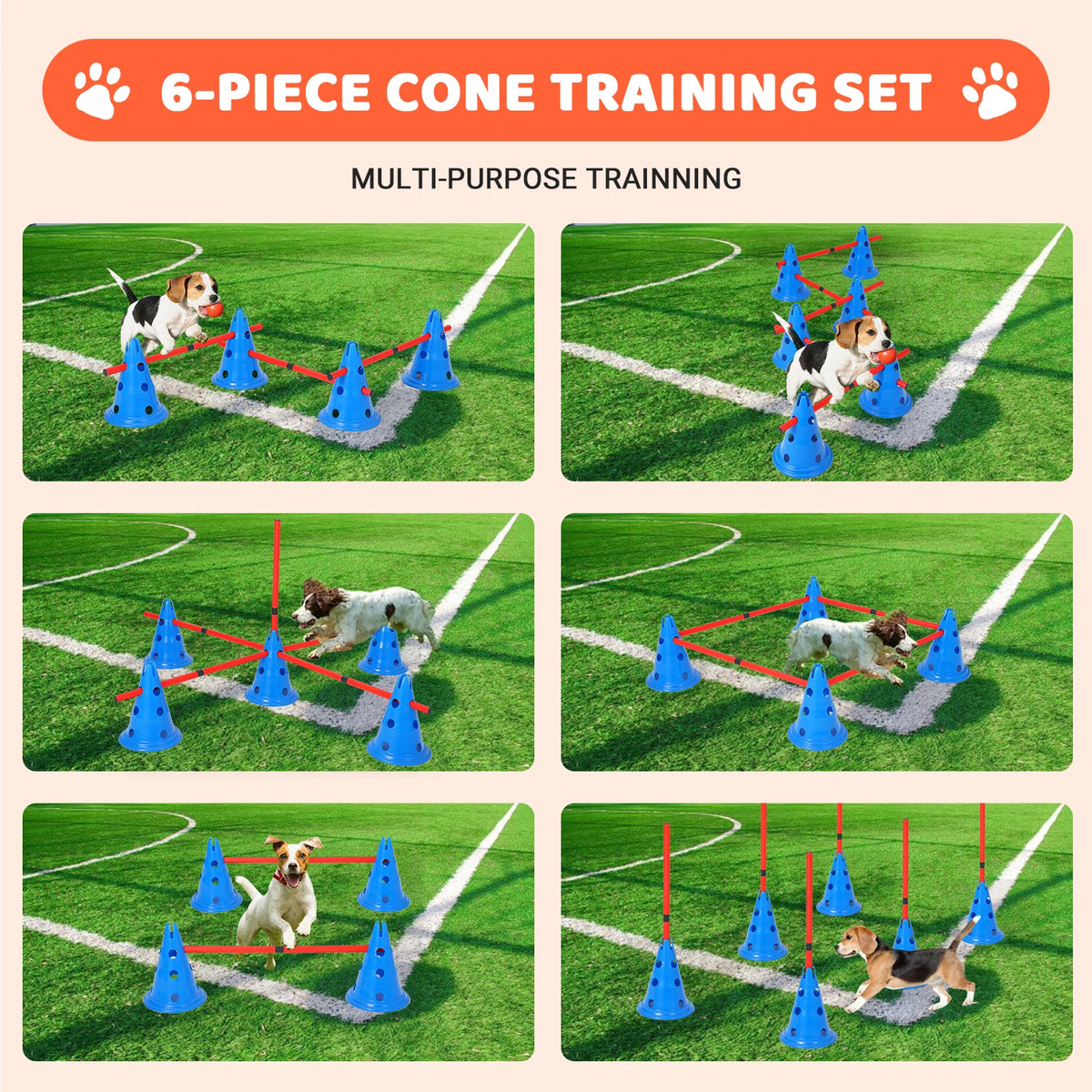 Adjustable Dog Agility Hurdle Set for Indoor and Outdoor Training