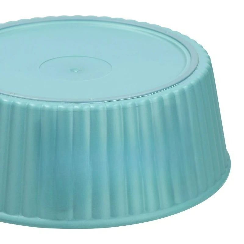 Round Plastic Pet Bowl Featuring Embossed Bone Design For Pets