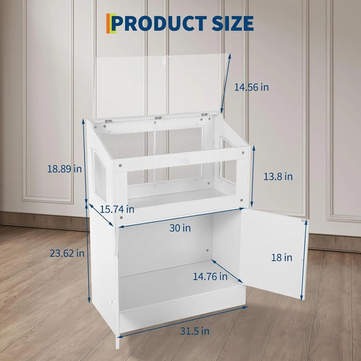 HiMiss Small Animal Cage With Storage Cabinet For Hamsters