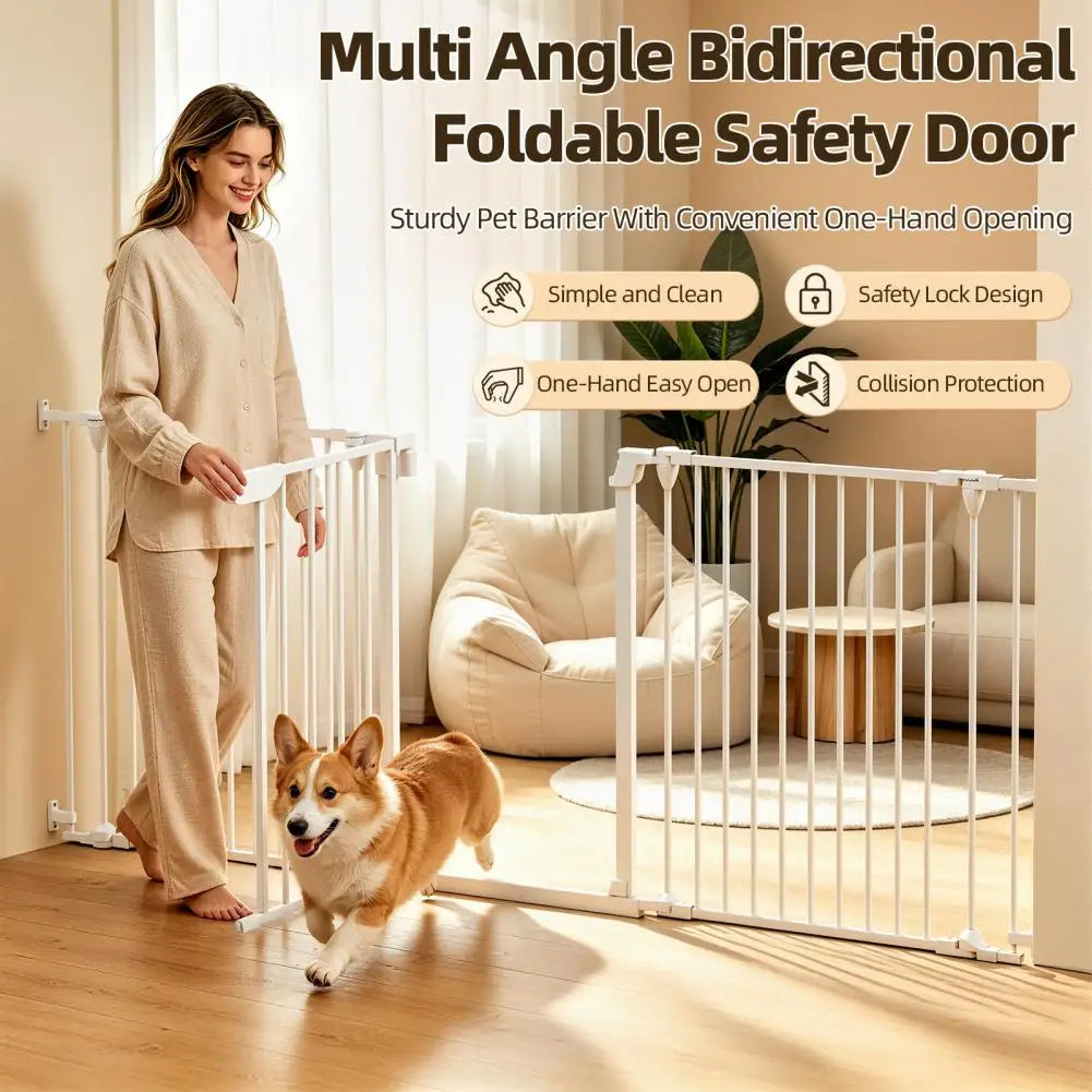 Free Standing Pet Barrier Easy Installation Safety Gate Dog Gates For Stairs Doorways Two Way Baby Safety Door DIY Safety Gate