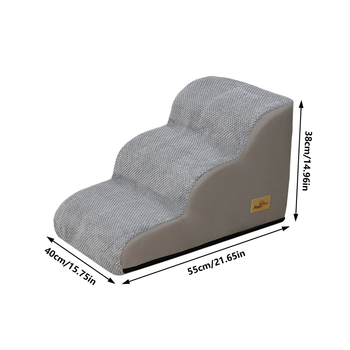 Curved Small Dog Stairs With Removable Cover For Bed Or Couch