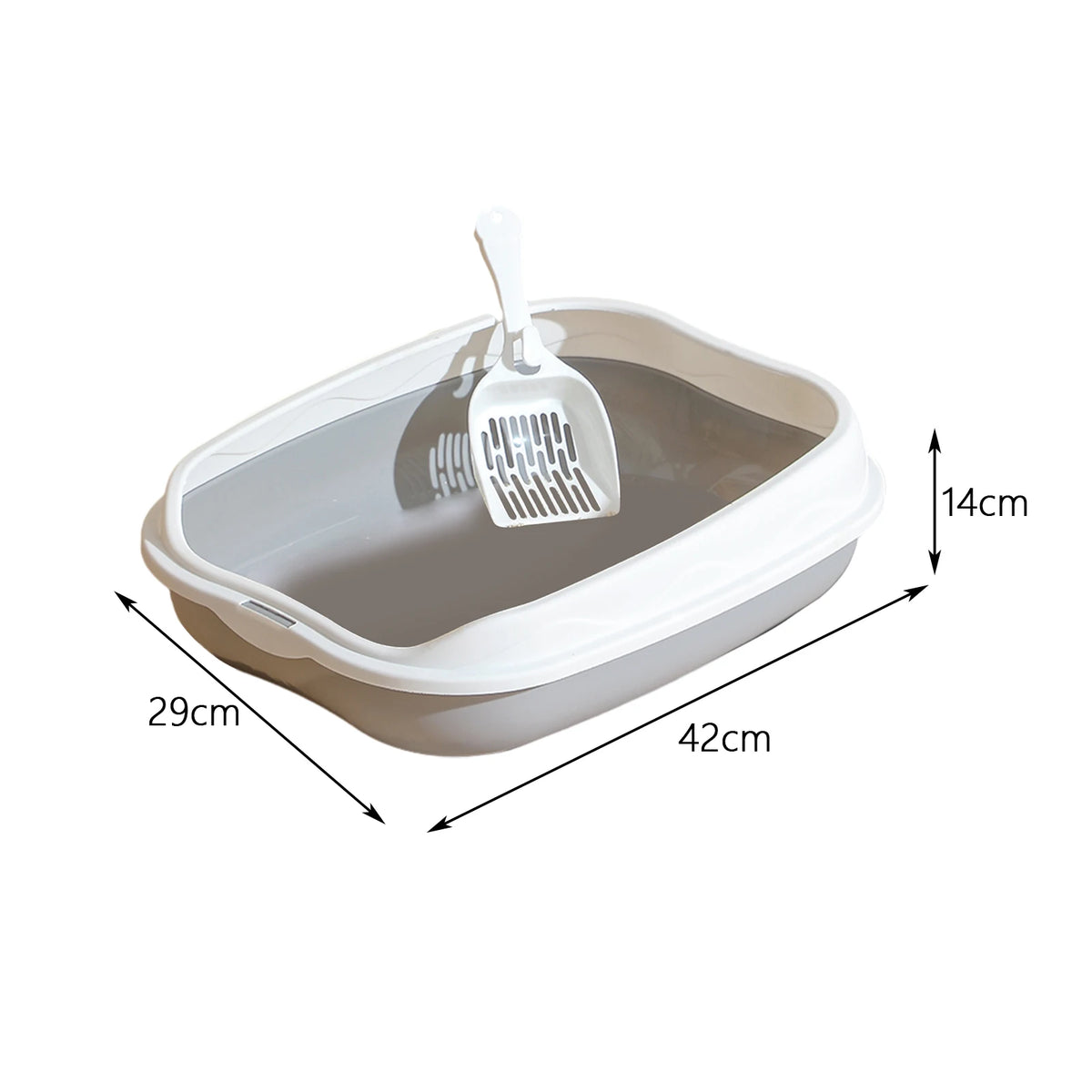 Semi Enclosed Cat Litter Box With Spatter Proof Cleaning Design