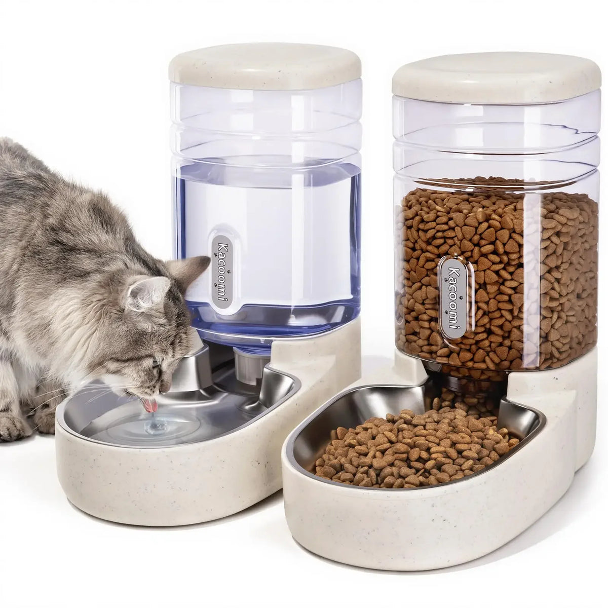 Automatic Dog And Cat Feeder With Gravity Water Dispenser Set