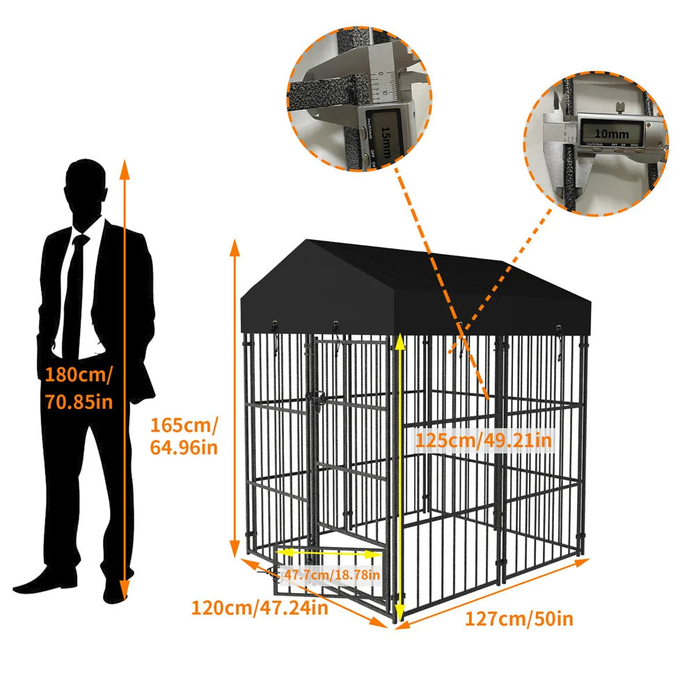 Borwart Heavy Duty Welded Metal Dog Kennel Playpen Roof Cover