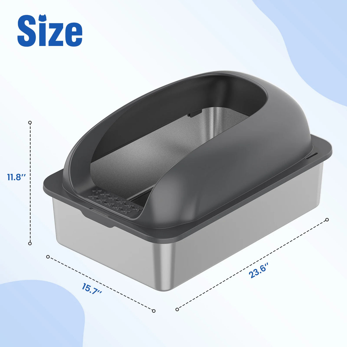 Stainless Steel Cat Litter Box With Lid And Easy Cleaning
