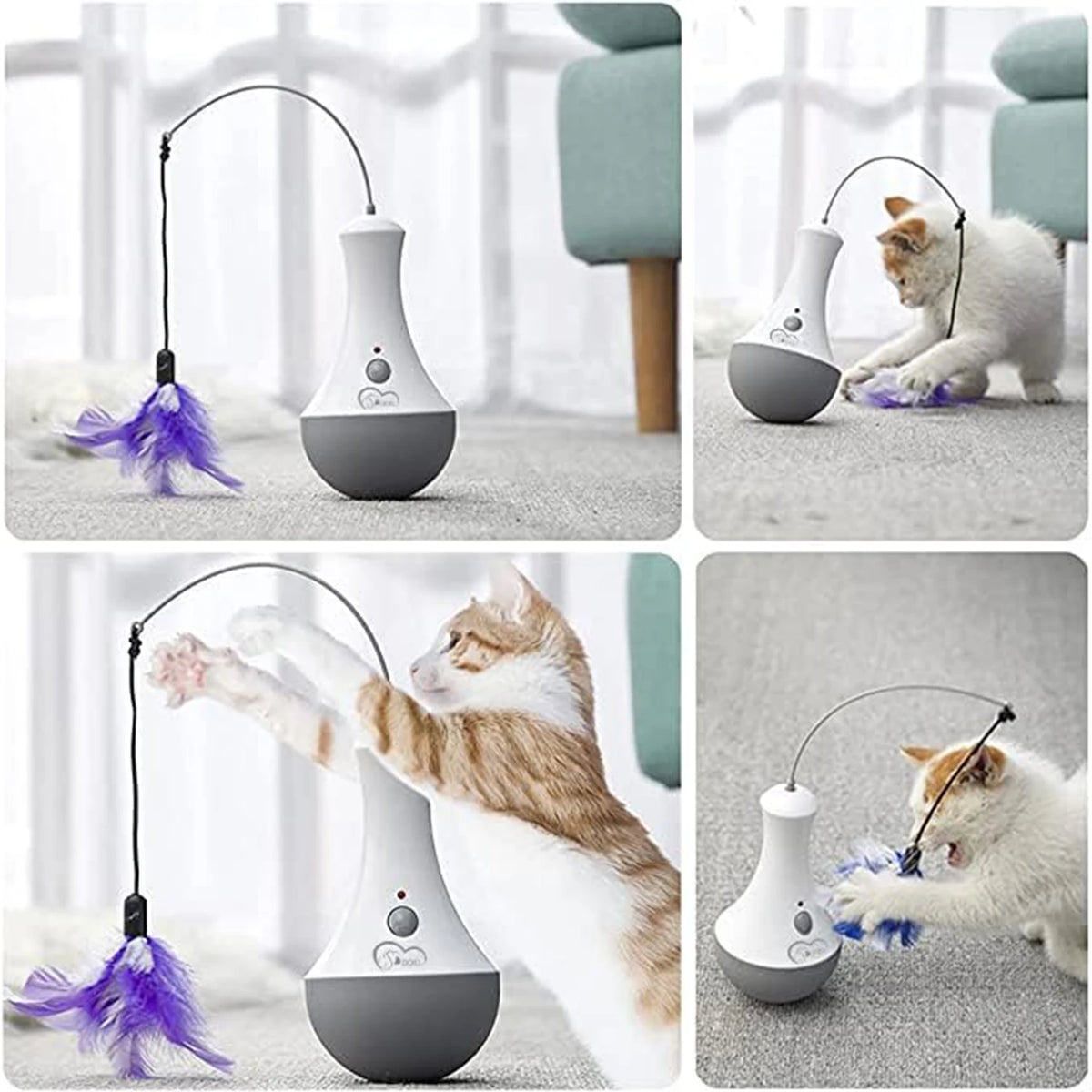 Interactive Cat Feather Teaser Toy for Indoor Exercise and Play