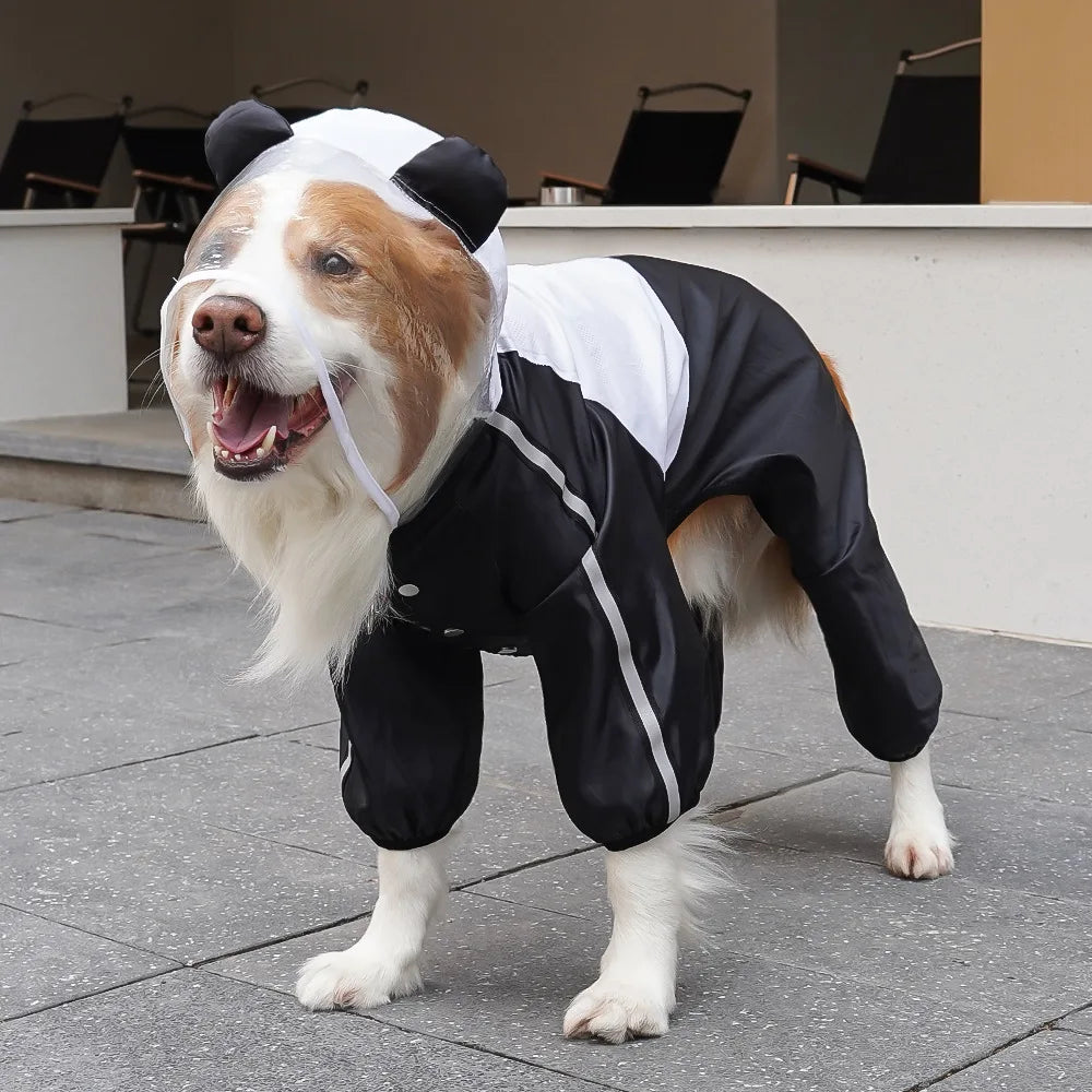 Premium Waterproof Reflective Four Legged Dog Rain Jacket
