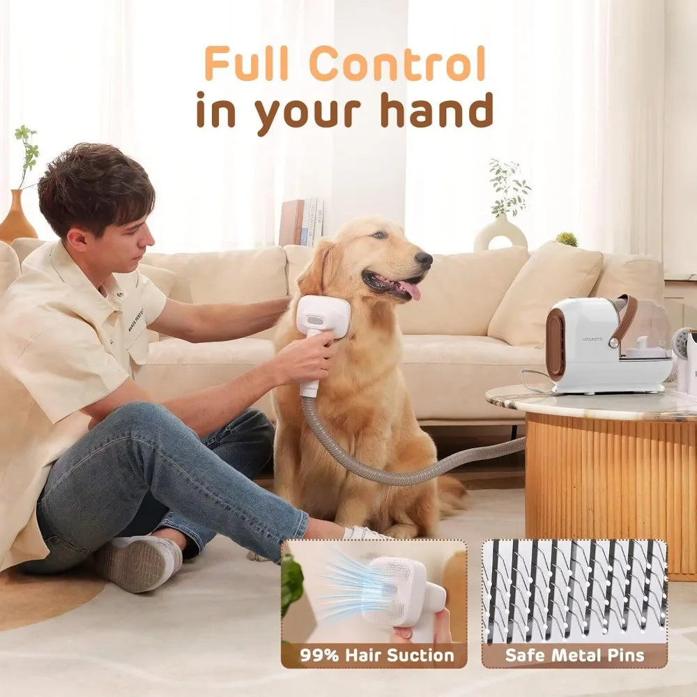 XMSJ Low Noise Dog Grooming Vacuum Kit With Pet Clippers