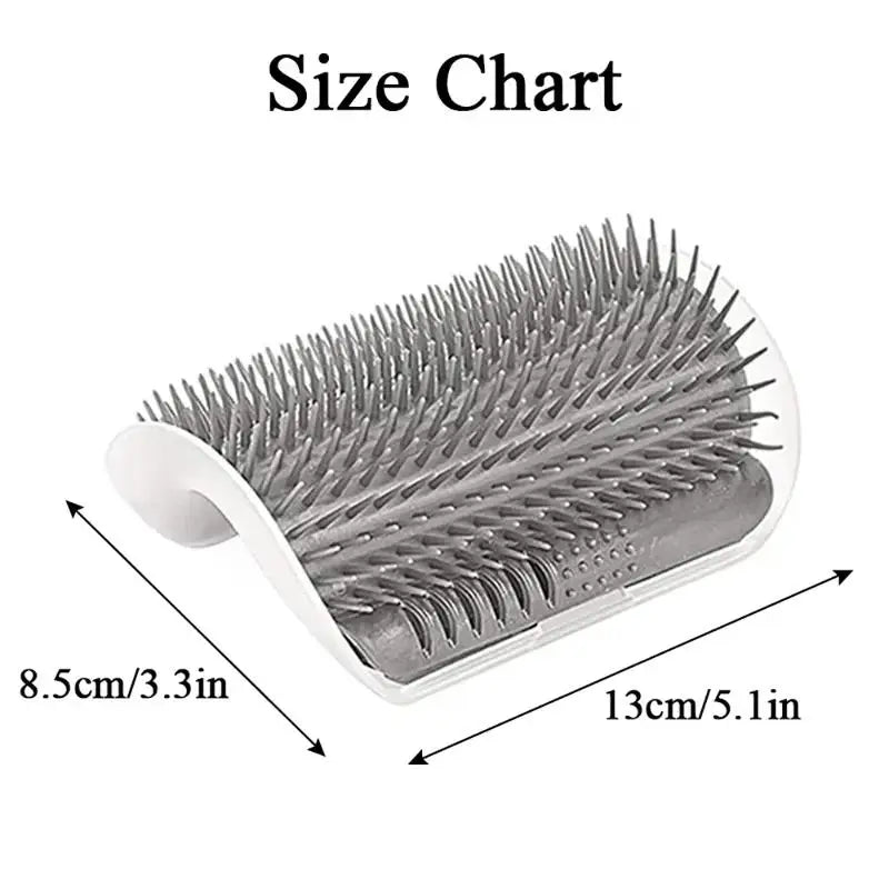 Cat Corner Scratching Brush With Catnip And Deshedding Comb