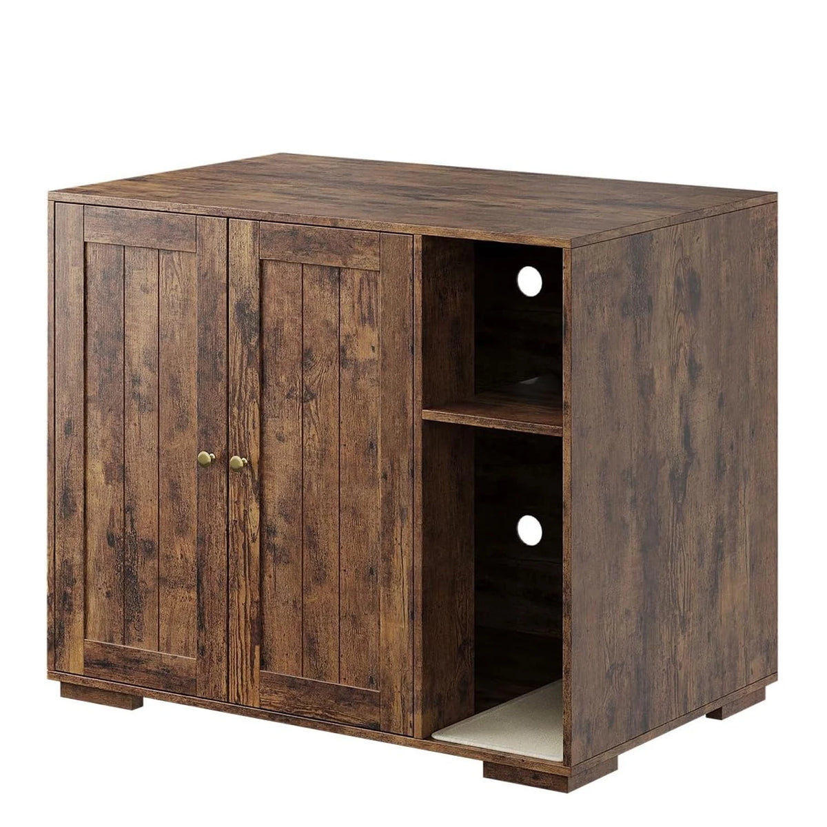 HiMiss Wooden Dog Proof Litter Enclosure With Power Outlet