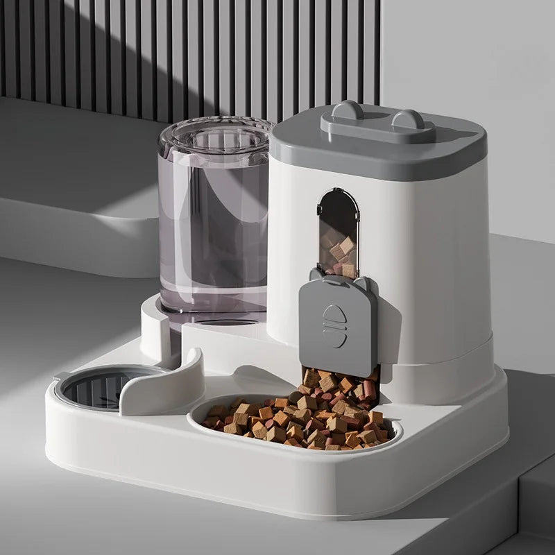 Automatic Pet Feeder With Spill Proof Bowl And Water Dispenser