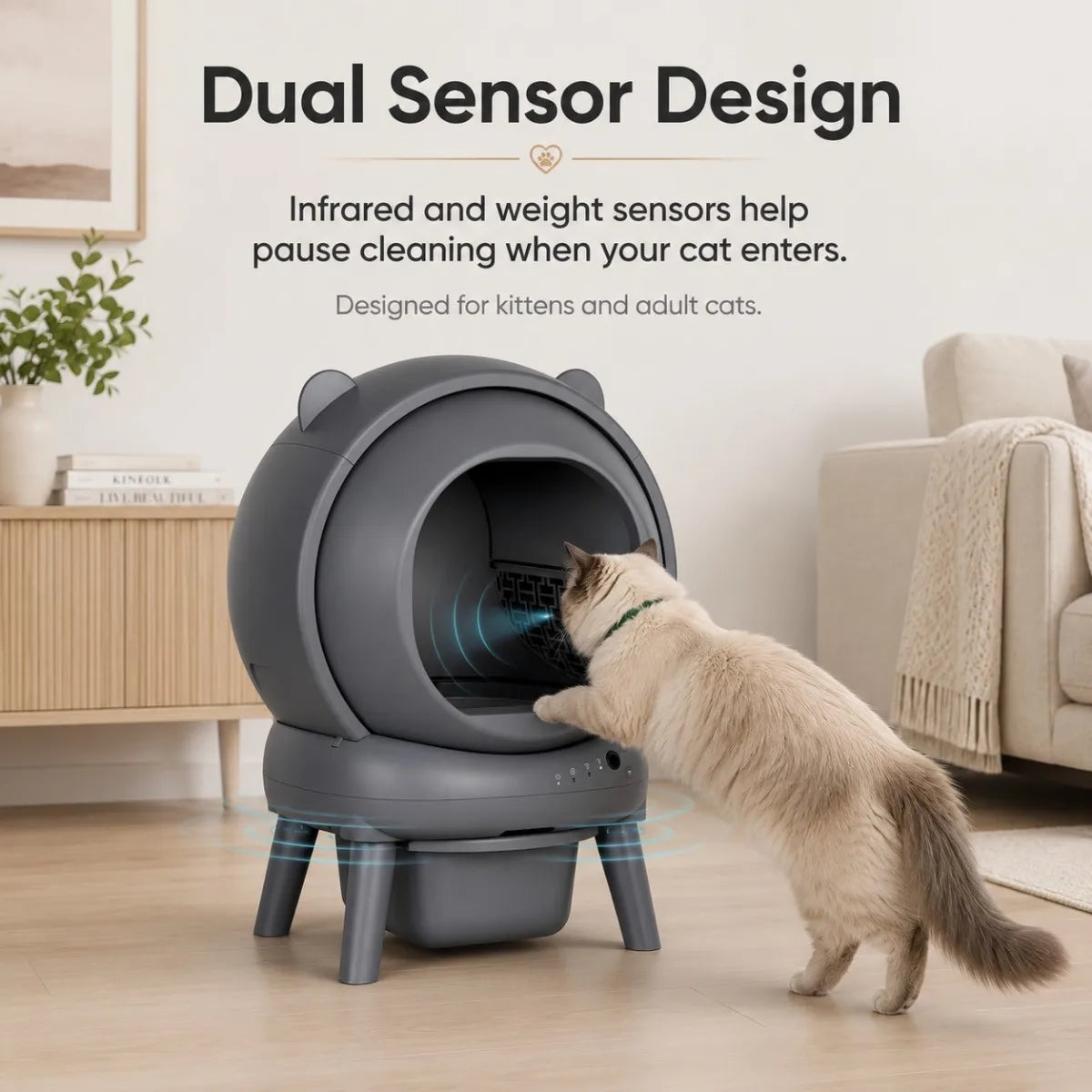 Automatic Self Cleaning Cat Litter Box With Smart App Control
