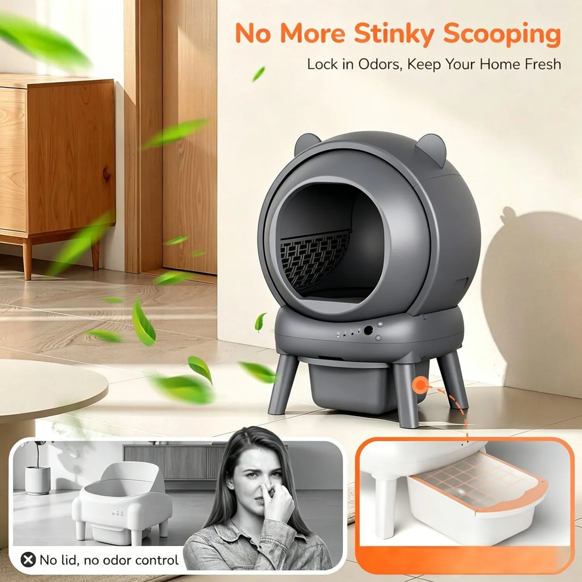 Automatic Self Cleaning Cat Litter Box With Smart App Control