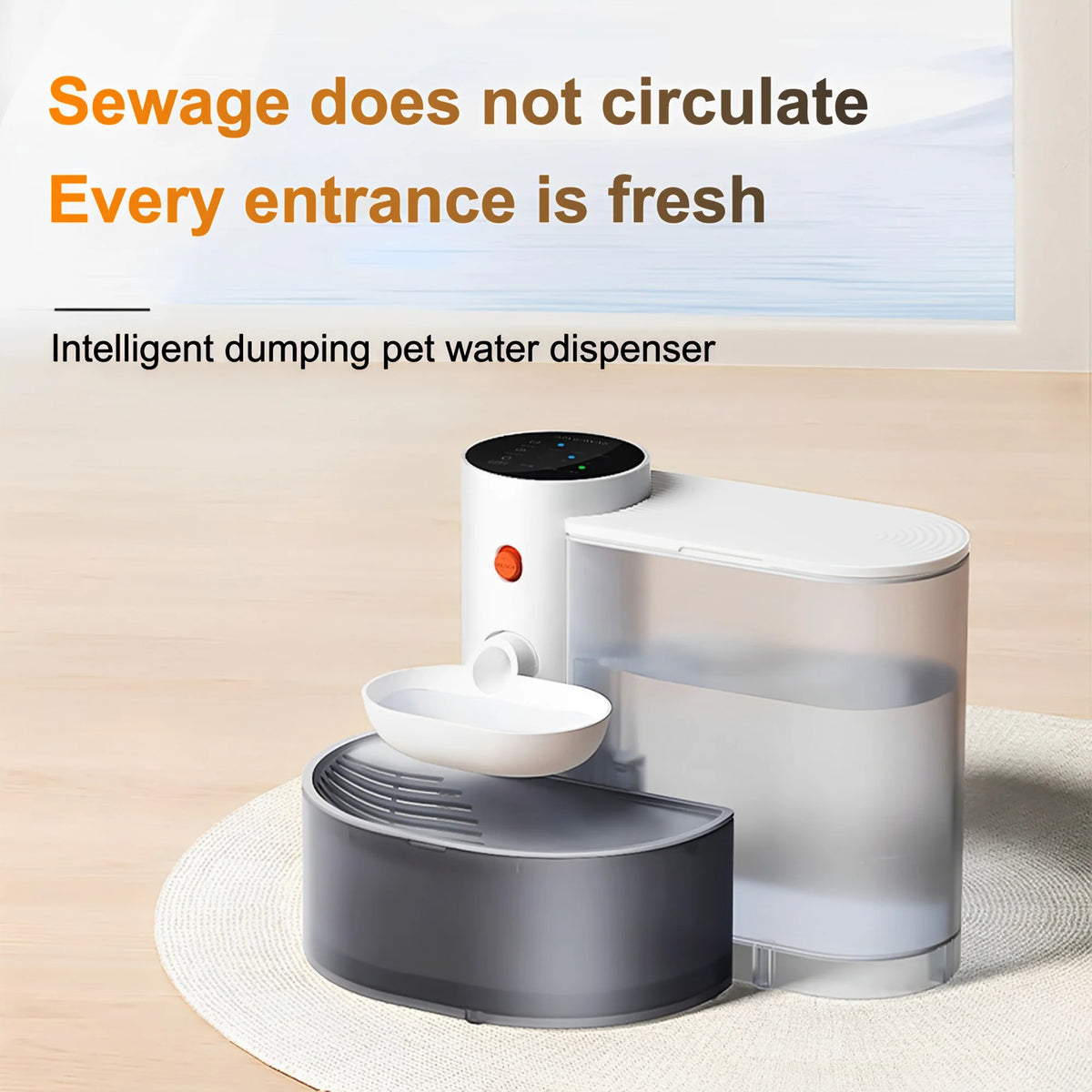 Cordless Auto Purifying Pet Water Dispenser With Stainless Steel Bowl