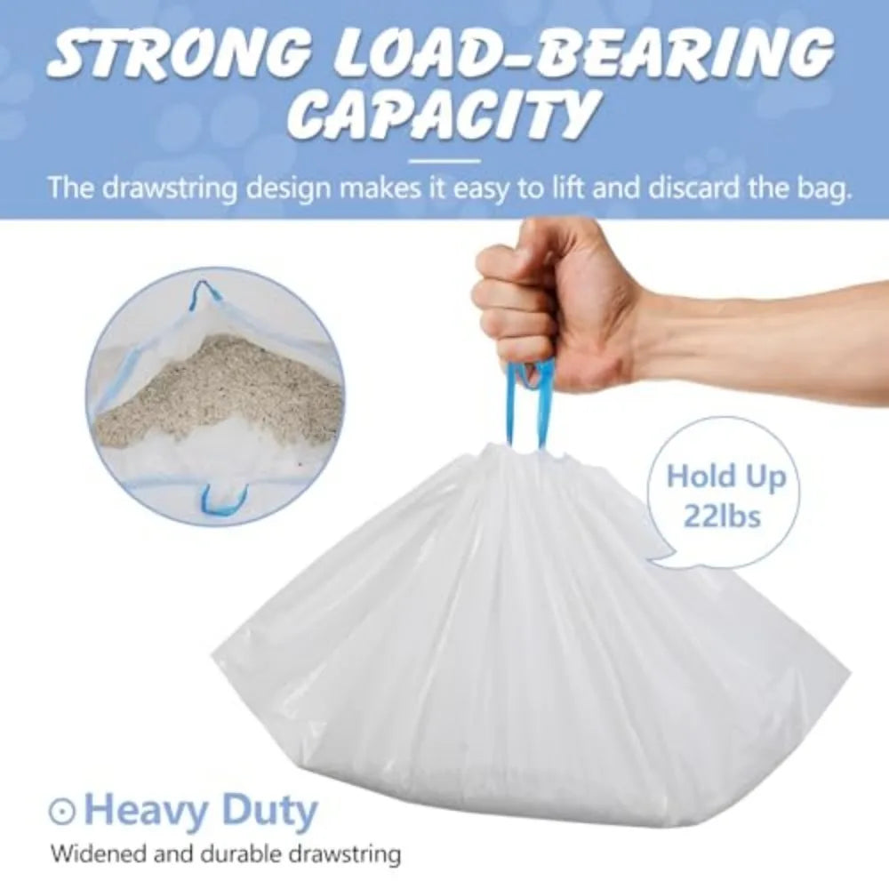 Premium Drawstring Cat Litter Liners Heavy Duty Odor Barrier