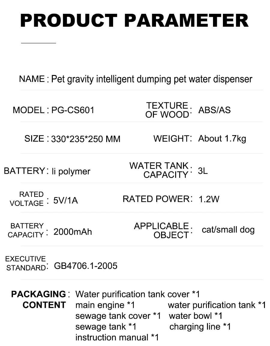 Cordless Auto Purifying Pet Water Dispenser With Stainless Steel Bowl