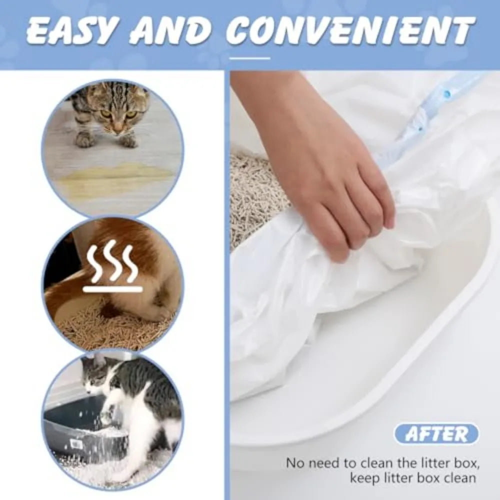 Premium Drawstring Cat Litter Liners Heavy Duty Odor Barrier
