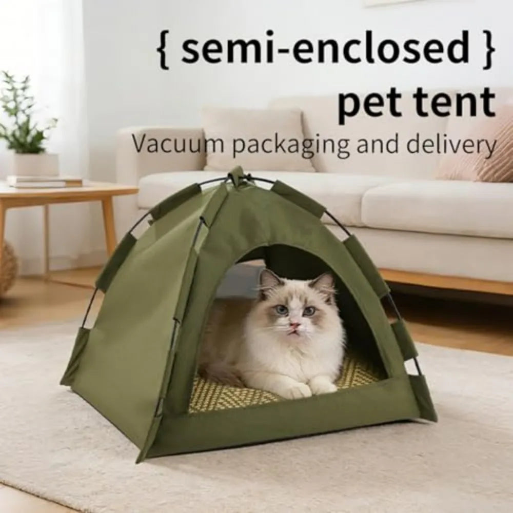 Outdoor Pet Tent Semi Enclosed Portable Washable Shelter