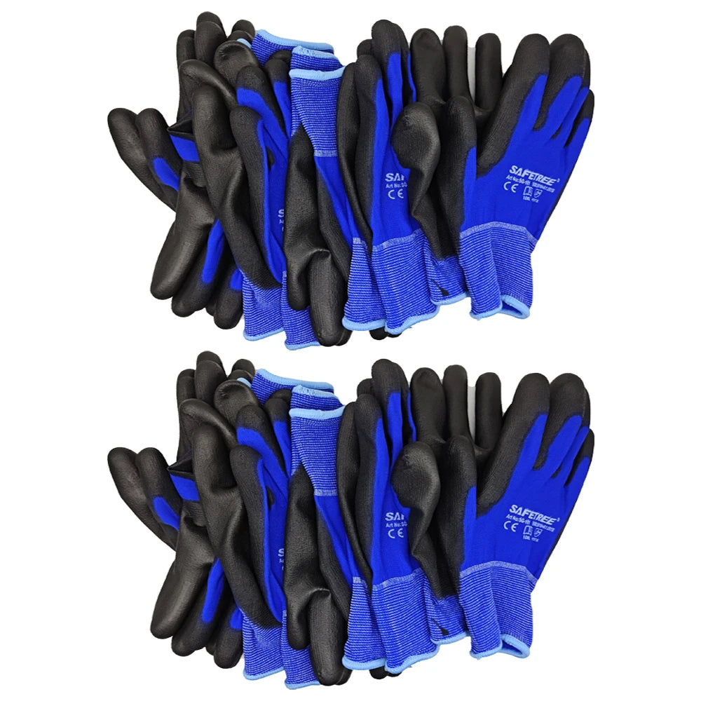 Knit Nylon Liner PU Coated Work Gloves For Active Use