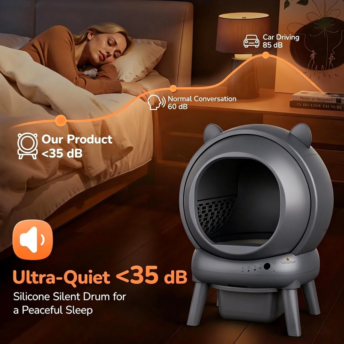 Automatic Self Cleaning Cat Litter Box With Smart App Control