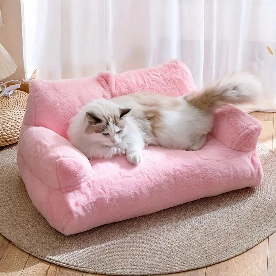 Plush Cat Sofa Bed Featuring Durable Support Frame
