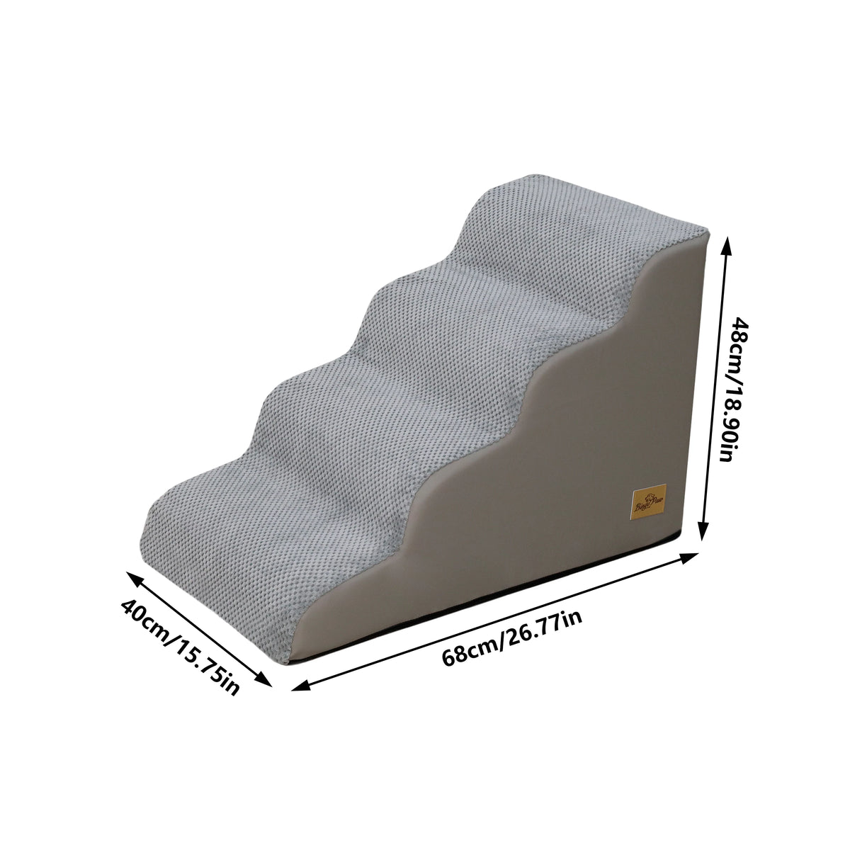 Curved Small Dog Stairs With Removable Cover For Bed Or Couch