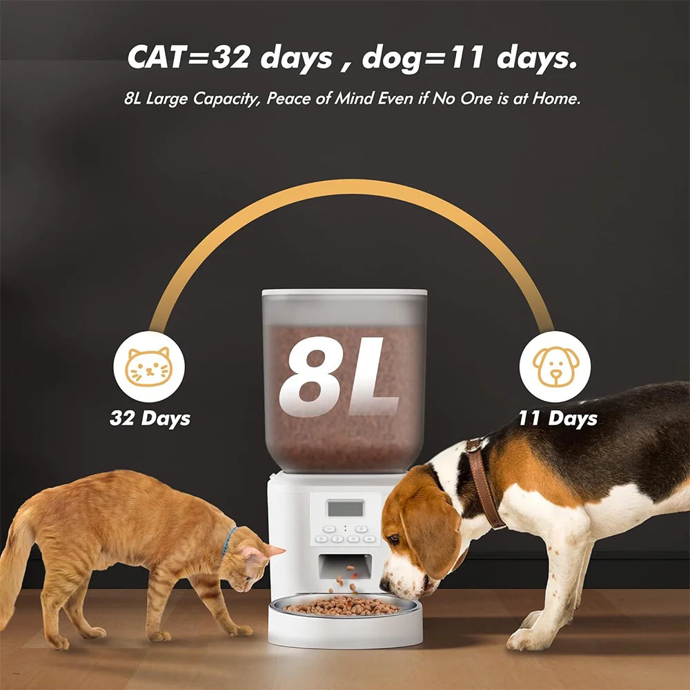 Nityers Automatic Cat Feeder Featuring Voice Recorder And Backup Power