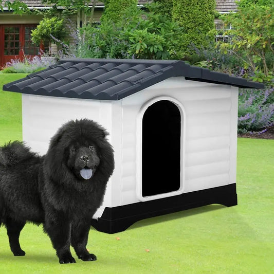 Plastic Water Resistant Dog House Indoor Outdoor Ventilated Pet Shelter