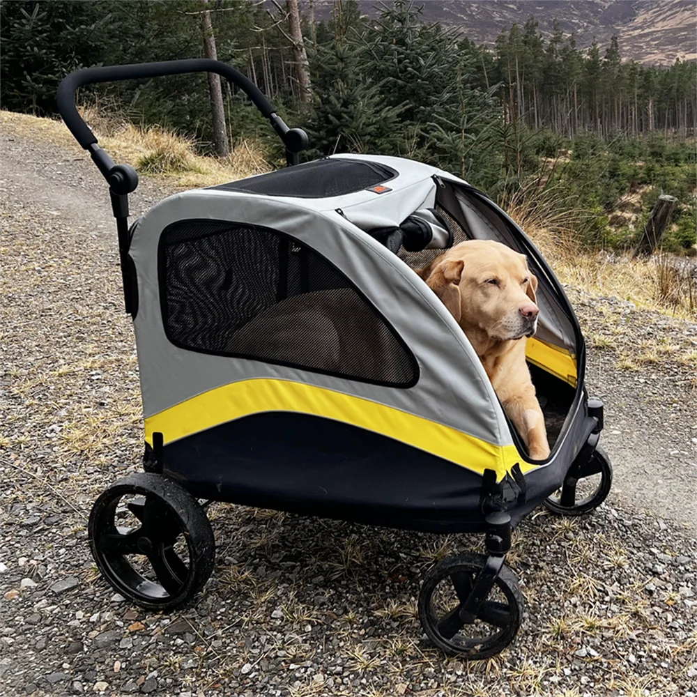 Premium Foldable Four Wheel Dog Stroller For All Pets