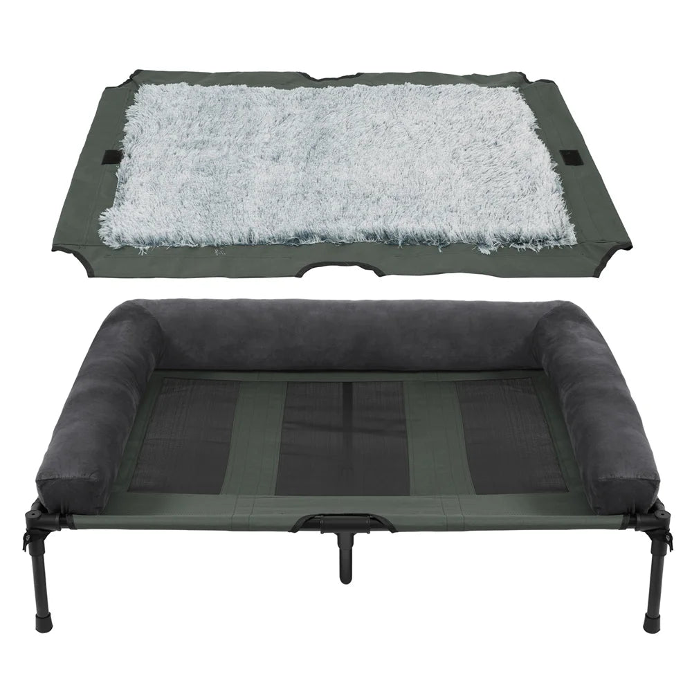 BORWART Raised Outdoor Dog Bed With Cooling Breathable Mat