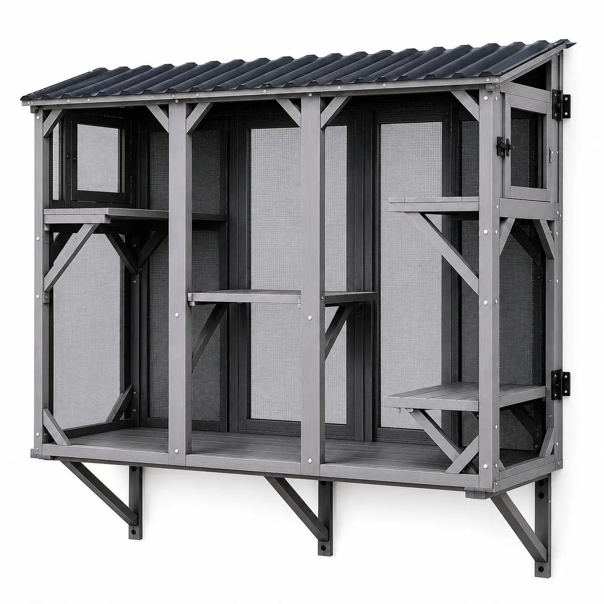 HiMISS Outdoor Catio Cat Enclosure With Weatherproof Steel Mesh