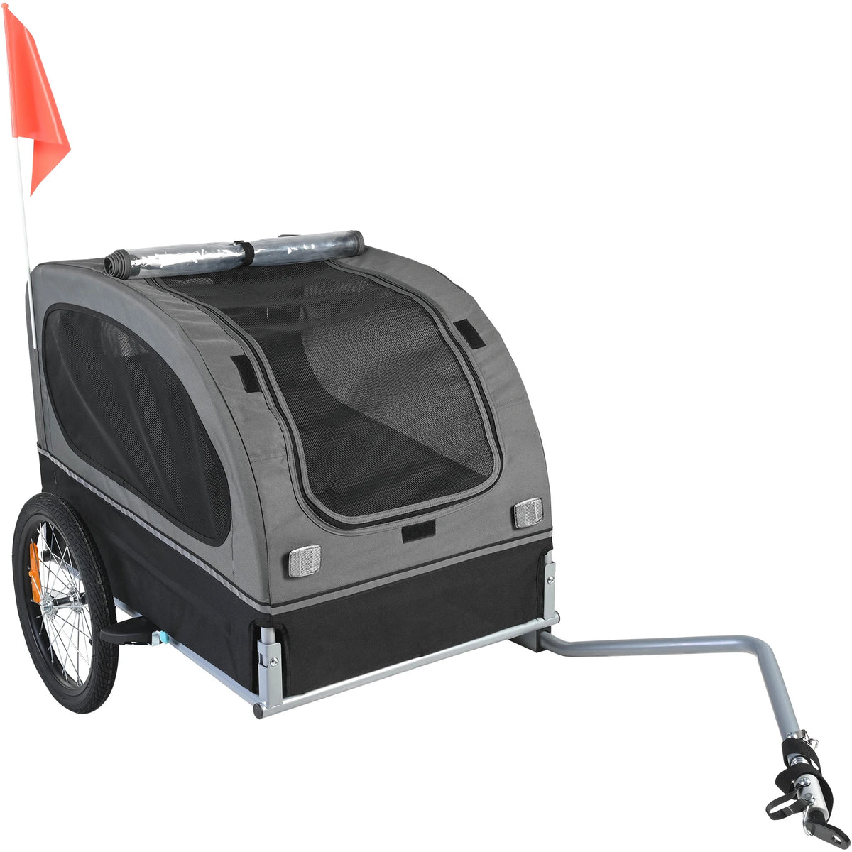 Collapsible Dog Bike Trailer With Coupler And Safety Reflectors