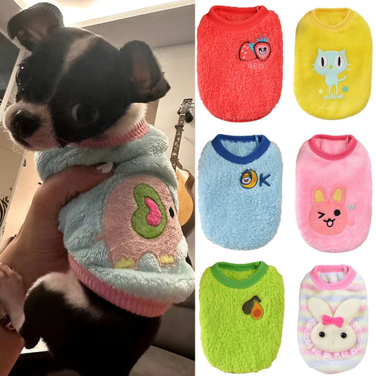 Warm Fleece Dog Sweater For Tea Cup And Small Puppies