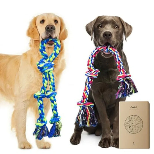 Durable Dog Rope Toy Aggressive Chewers Teeth Cleaning