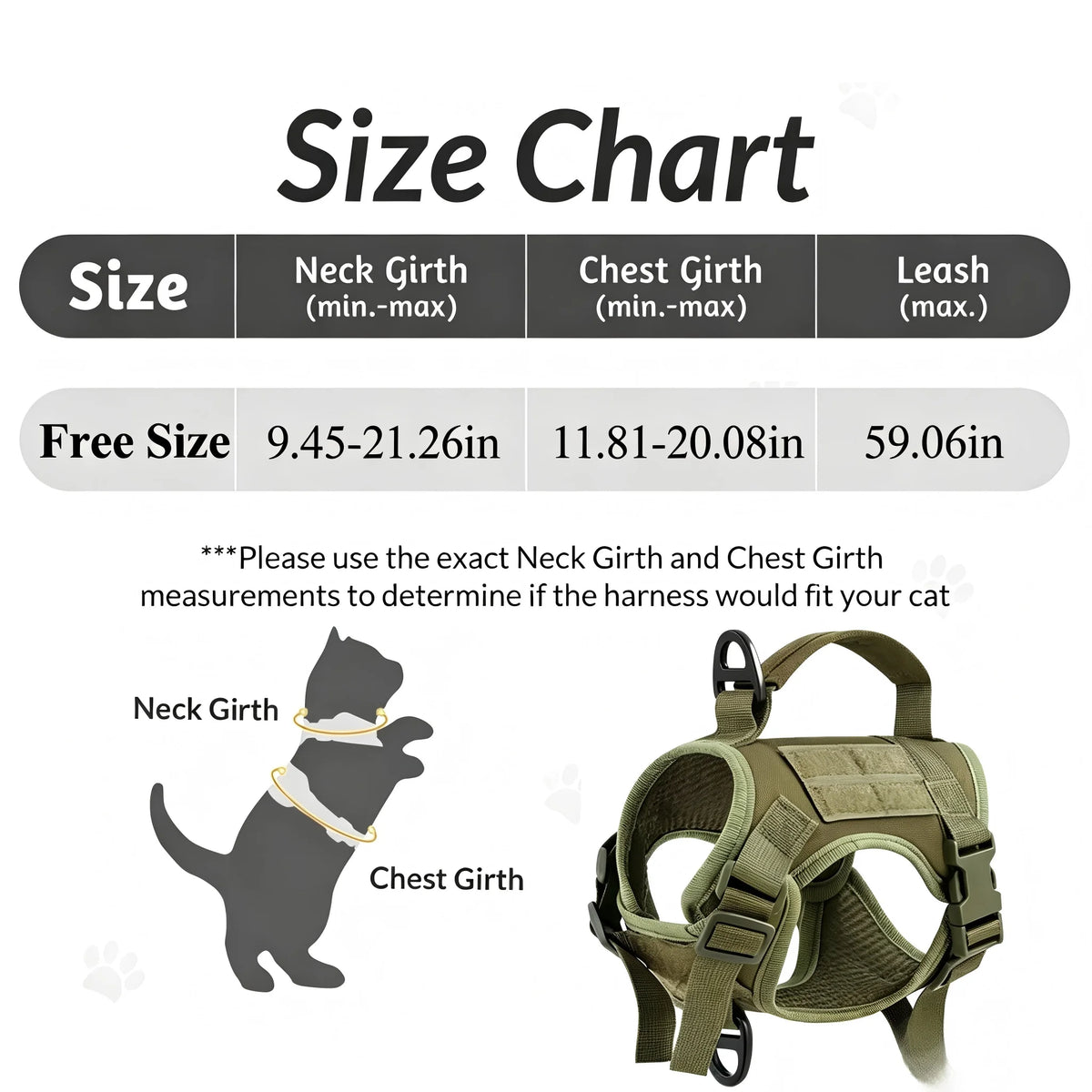 PETRAVEL Tactical Cat Harness Vest Leash Set for Outdoor Training