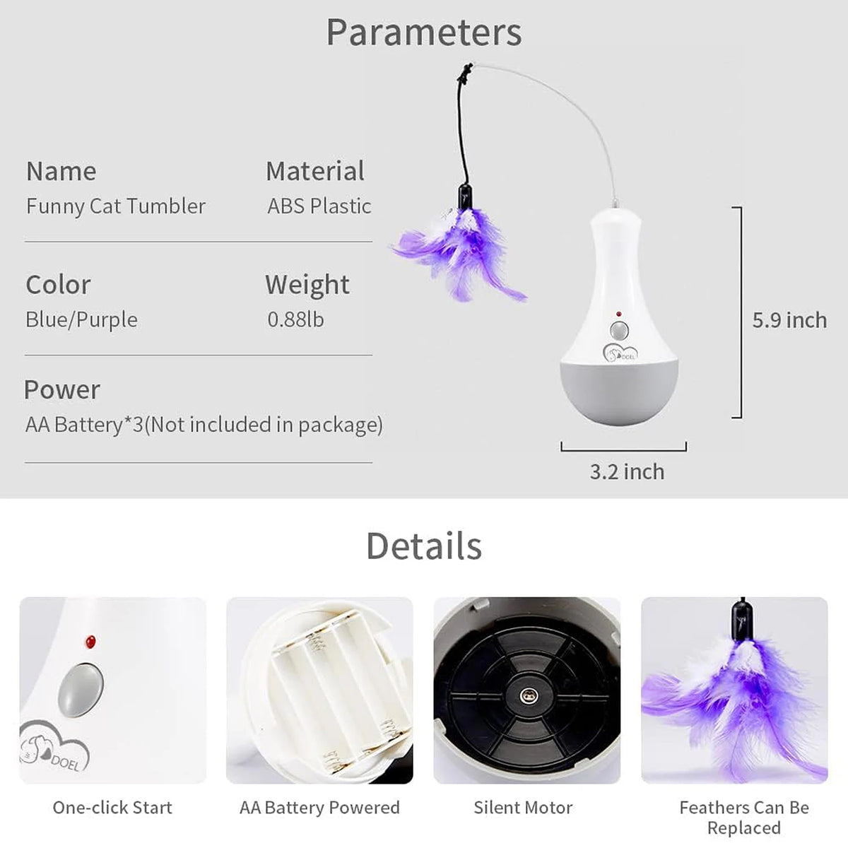 Interactive Cat Feather Teaser Toy for Indoor Exercise and Play