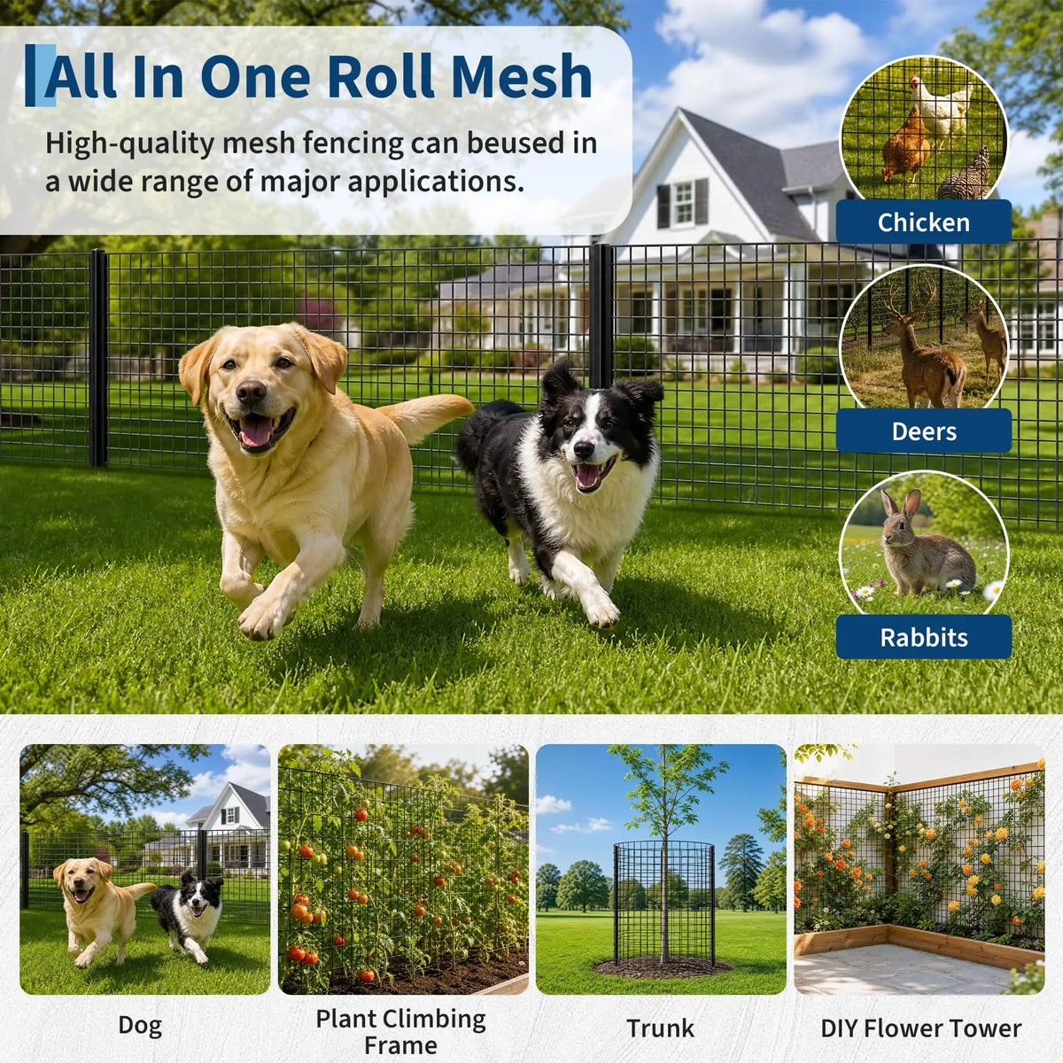 PVC Coated Welded Wire Fence For Garden And Poultry Protection