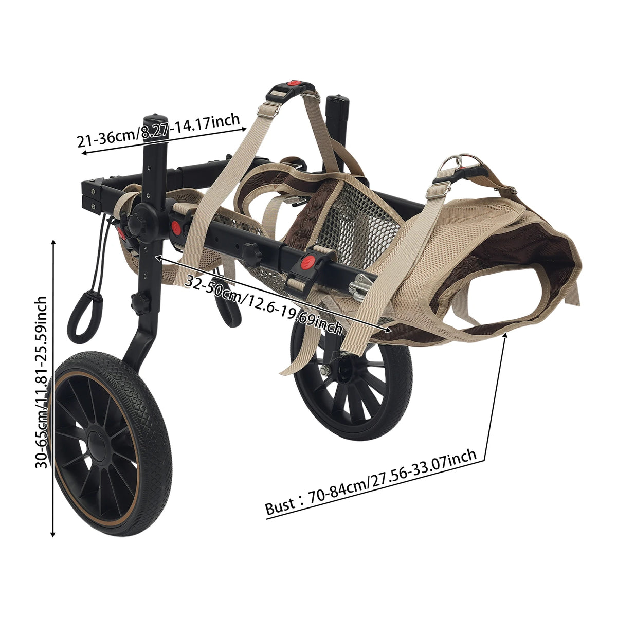 Bymaocar Adjustable Dog Wheelchair For Hind Leg Rehabilitation Support