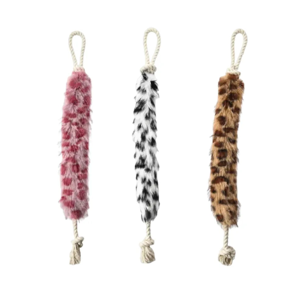 15PCS/Carton 3 Colors Mixed Plush Dog Tug Toy with Cotton Rope Durable Interactive Chew Pull Toy for Small Medium Dogs Pet Supplies Wholesale