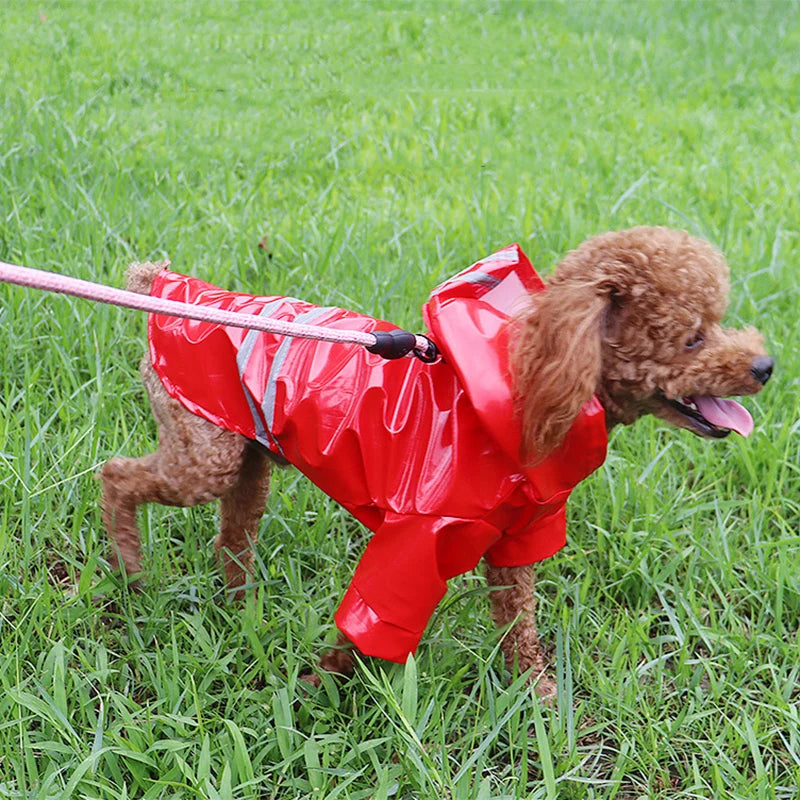 Reflective Waterproof PU Raincoat Jacket For Dogs And Cats