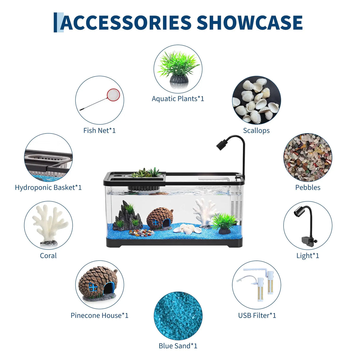 Complete Fish Tank Starter Kit With Filter And Light