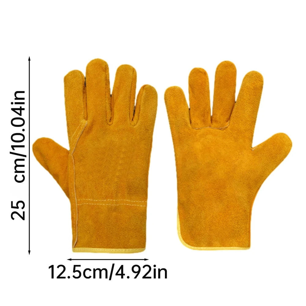 Professional Fireproof Sheepskin Leather Welder Safety Work Gloves