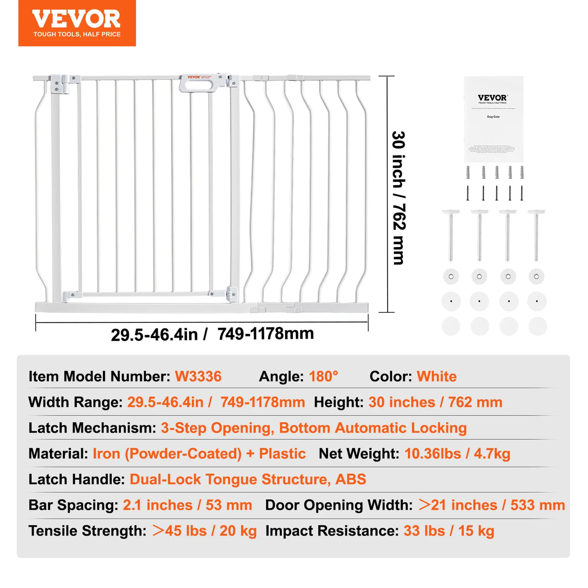SucceBuy Walk Through Pressure Mount Child Pet Security Gate