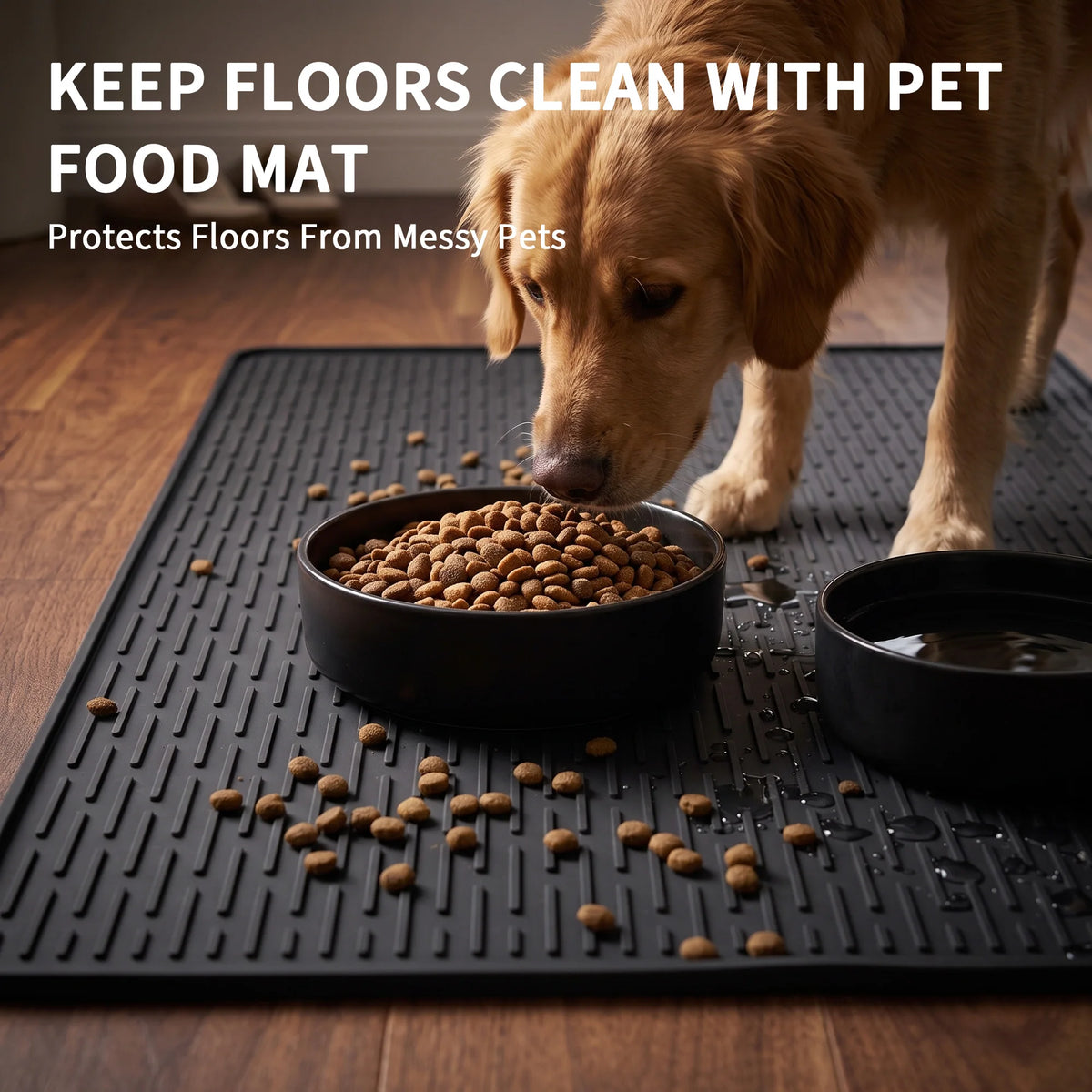 Silicone Cat Litter Mat, Non Slip Waterproof Kitty Litter Trapping Mat for Cat Litter Box, Easy Clean Pet Feeding Mat for Dogs Cats Rabbits