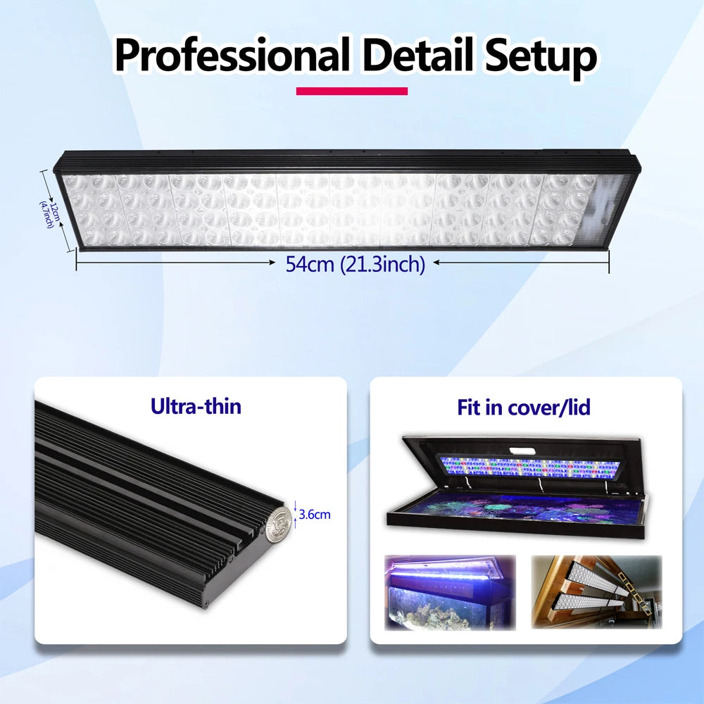 PopBloom Full Spectrum Led Aquarium Light With Digital Timer Control